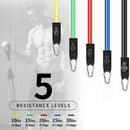 11 Piece Resistance Tube Bands Exercise Workout Bands Set Stackable With Handles & Bag - ONLINE ONLY